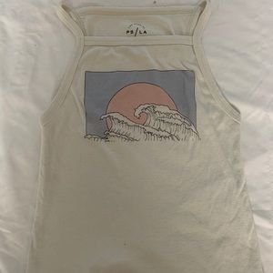 Wave graphic halter top Pacsun